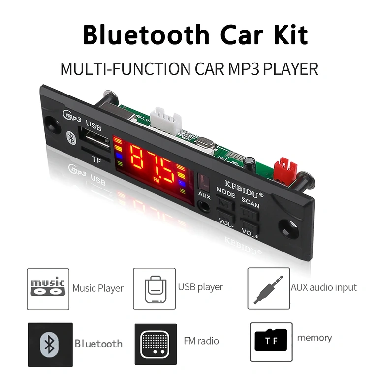 Bluetooth audio moodul autole 12V toitega