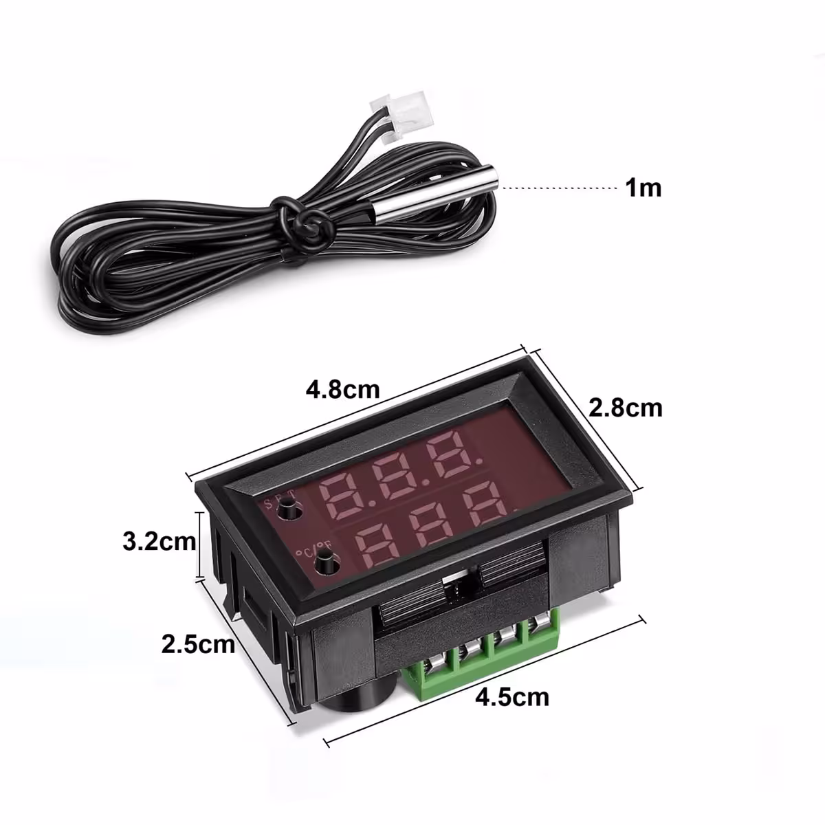 Digitaalne termostaadi mõõdud 48x28x32 mm