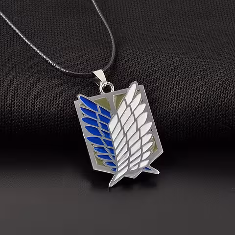 Anime “Attack on Titan” ripats – hõbedane medaljon ja kett manga / cosplay’ fännidele