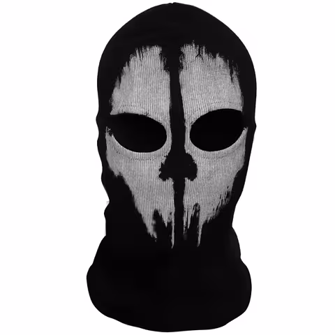 “Call of Duty Ghost” kolju balaklava – suusamask, moto-/airsoft-/paintball-müts, must taktikaline