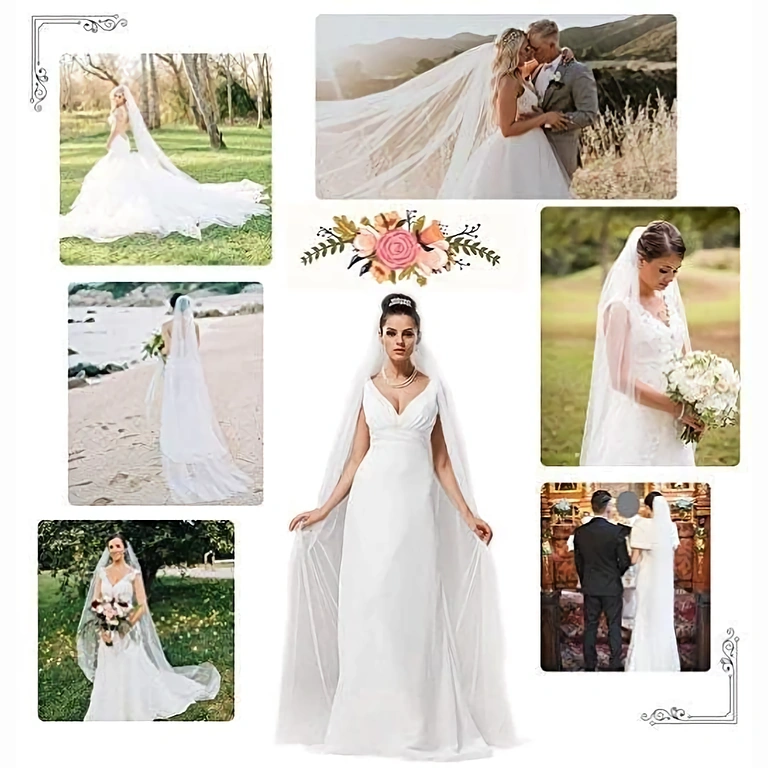 Peen ja elegantne valge voal, ideaalne erilistele pruudikleitidele