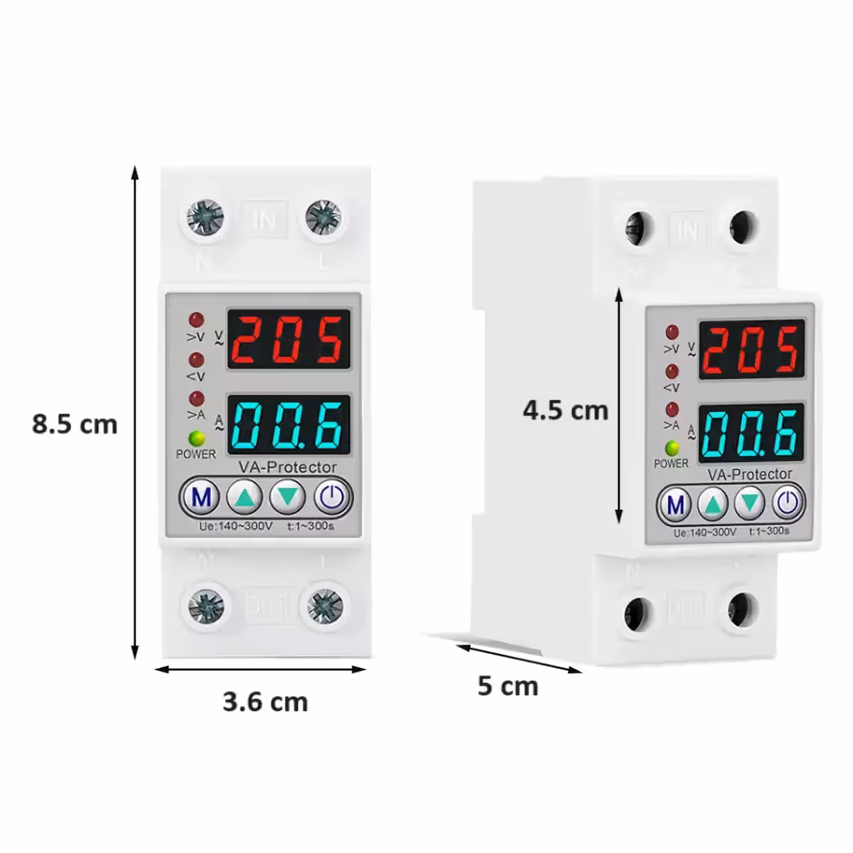 Ülepinge ja ülevoolu kaitse relee 220V jaoks