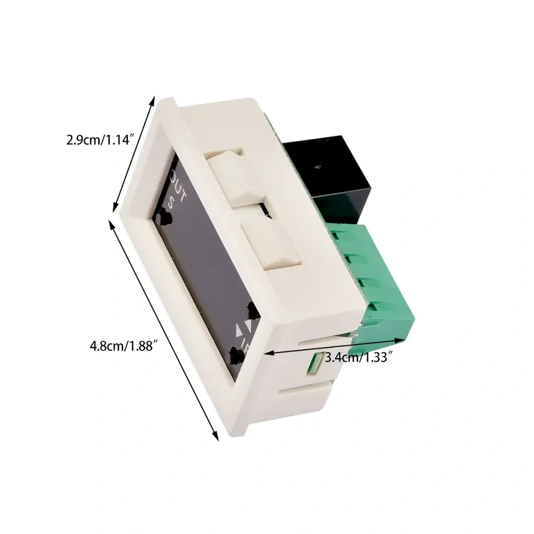 Ajastusrelee täpsed mõõtmed LED-ekraaniga