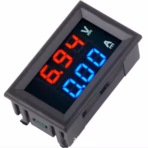Digitaalne paneelvoltampermeter 0–100 V 0–10 A – punane-sinine LED volt- ja ampermeter