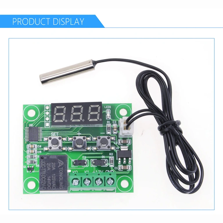 Digitaalne ekraan temperatuuride kuvamiseks W1209 termostaadi jaoks