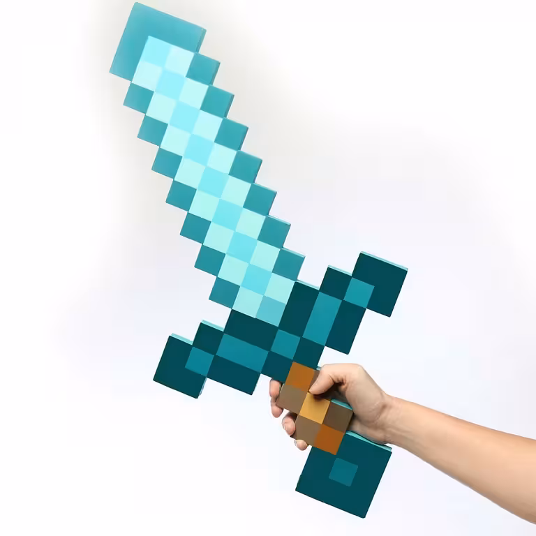 Minecrafti mõõk teemantidega – EVA vahust mänguasi, kerge ja ideaalne lastele ning cosplay’ks