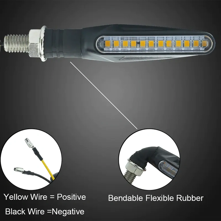 Kollane LED suunavalgus mootorratastele ja skuutritele