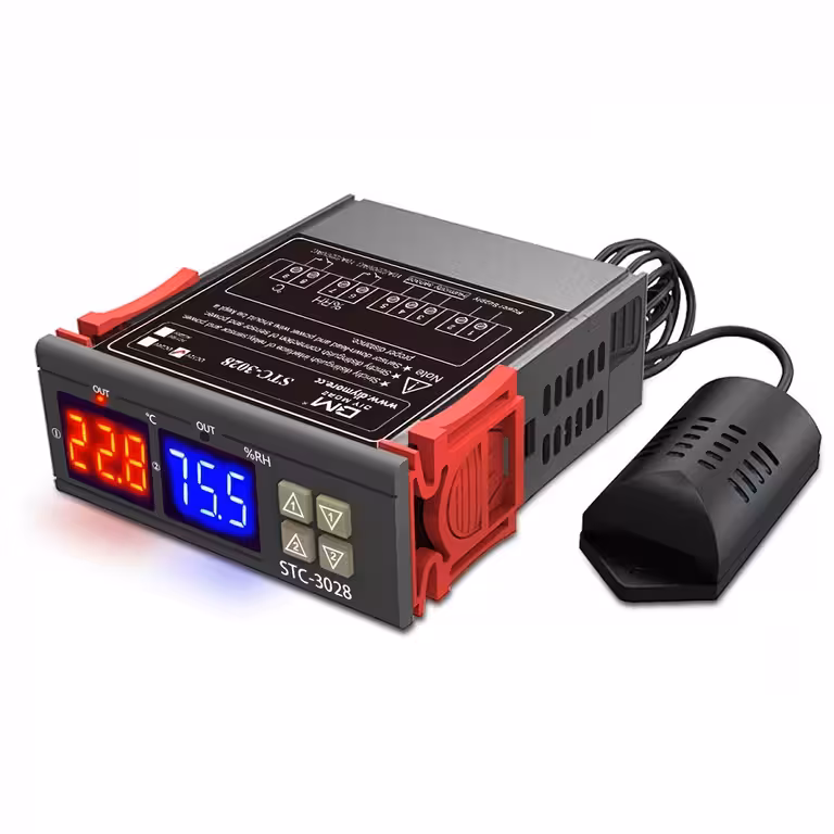 Digitaalne termostaadi-hügrostaat STC-3028 220V koos niiskusanduriga