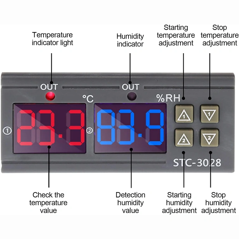 Temperatuuri ja niiskuse reguleerimisnupud Nupud temperatuuri ja niiskuse reguleerimiseks