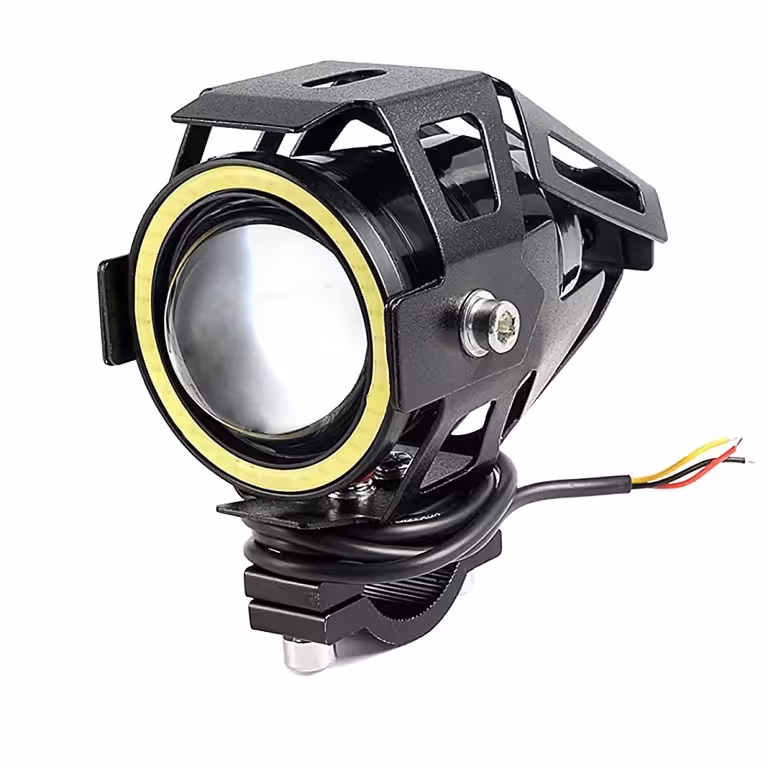 LED-mootorratta prožektor U7 Angel Eyes – universaalne 12–85V mootorrattale, ATV-le, elektritõukerattale