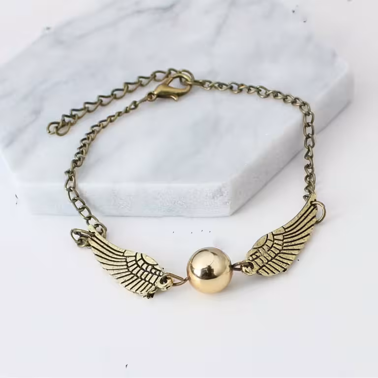 Harry Potter käevõru „Golden Snitch & Deathly Hallows” – kuldne/hõbedane maagiline kingitus fännidele
