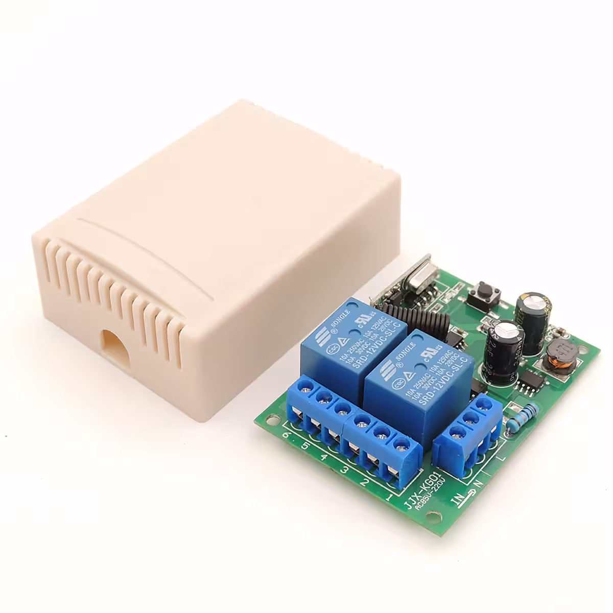 220V traadita lüliti moodul kahe releega ja tugev vastuvõtt