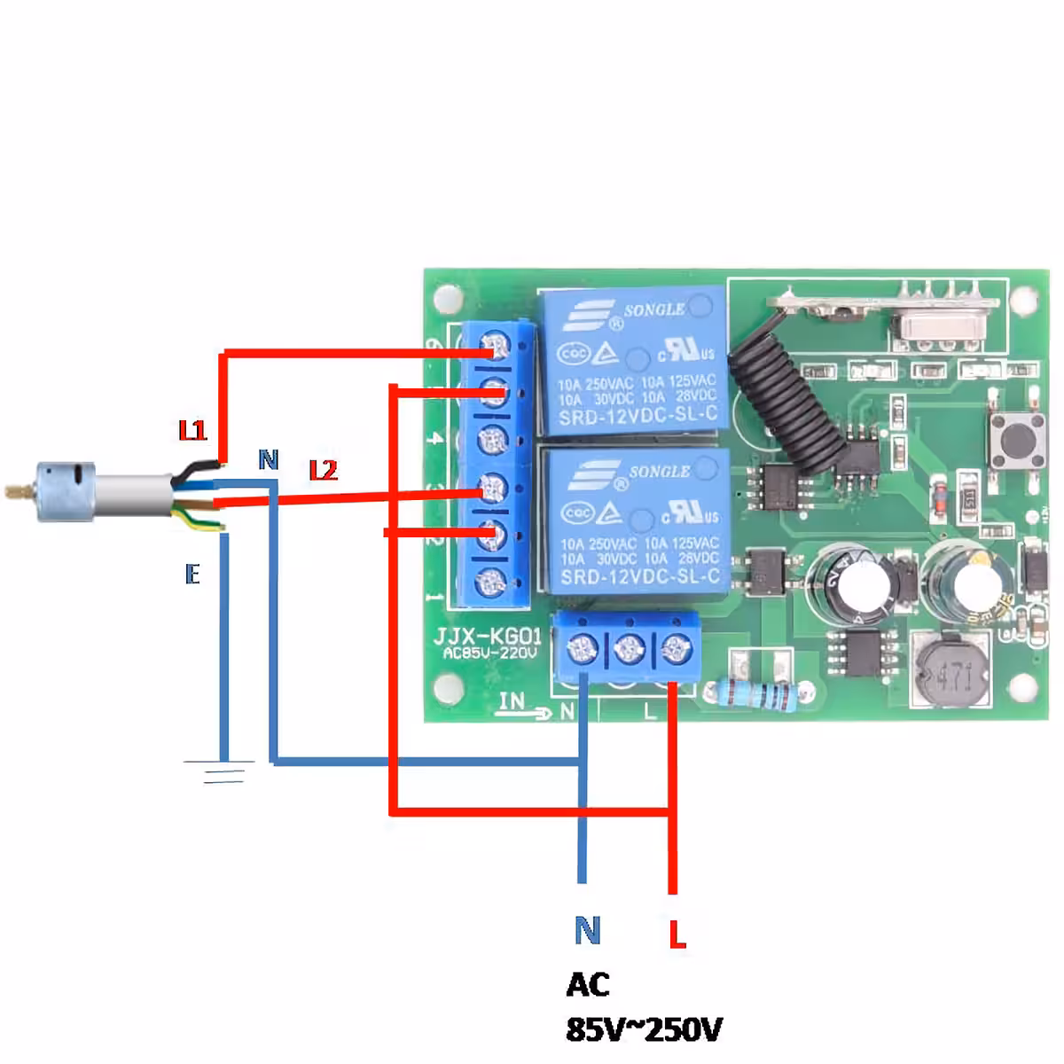 Raadiosignaali valgusjuhtimismoodul kahe sõltumatu kanaliga