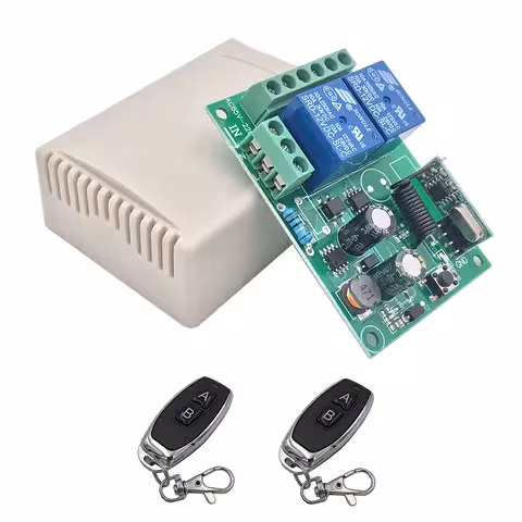 Traadita releemoodul 220V – kahe releega 433MHz süsteem uste, valguste ja väravate automatiseerimiseks