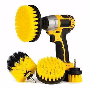 3-osaline pöörlev nailonhari komplekt trellile – polstri, vaiba, mati ja plasti puhastamiseks