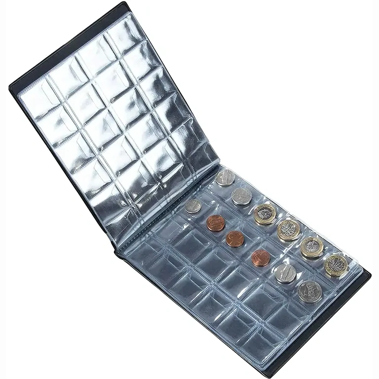 Raamatulaadne album 240 mündikohaga