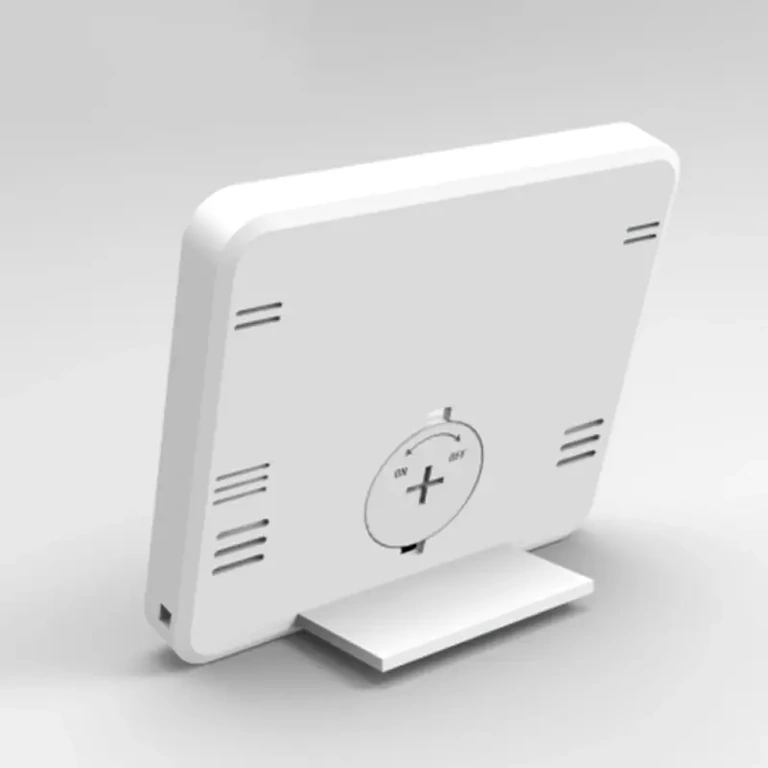 Digitaalne termomeeter ja hügromeeter kompaktse disainiga, valge