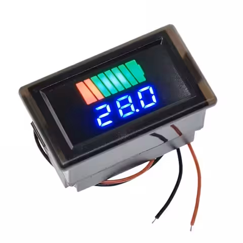Aku oleku LED-indikaator 12V 24V 48V 60V 72V – voltmeeter autole, mootorrattale, jalgrattale, tõukerattale