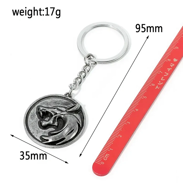 Meeste aksessuaarid Witcheri hundi disainiga, antiikhõbedane