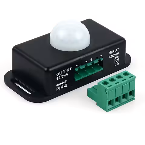 PIR-liikumisandur 12V–24V 6A – kohalolu lüliti elektriskeemiga