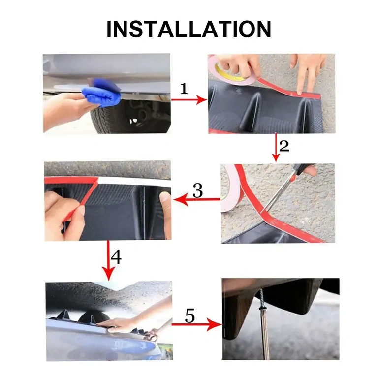 Universaalne tagumise kaitseraua spoiler, lihtne paigaldada ja reguleerida