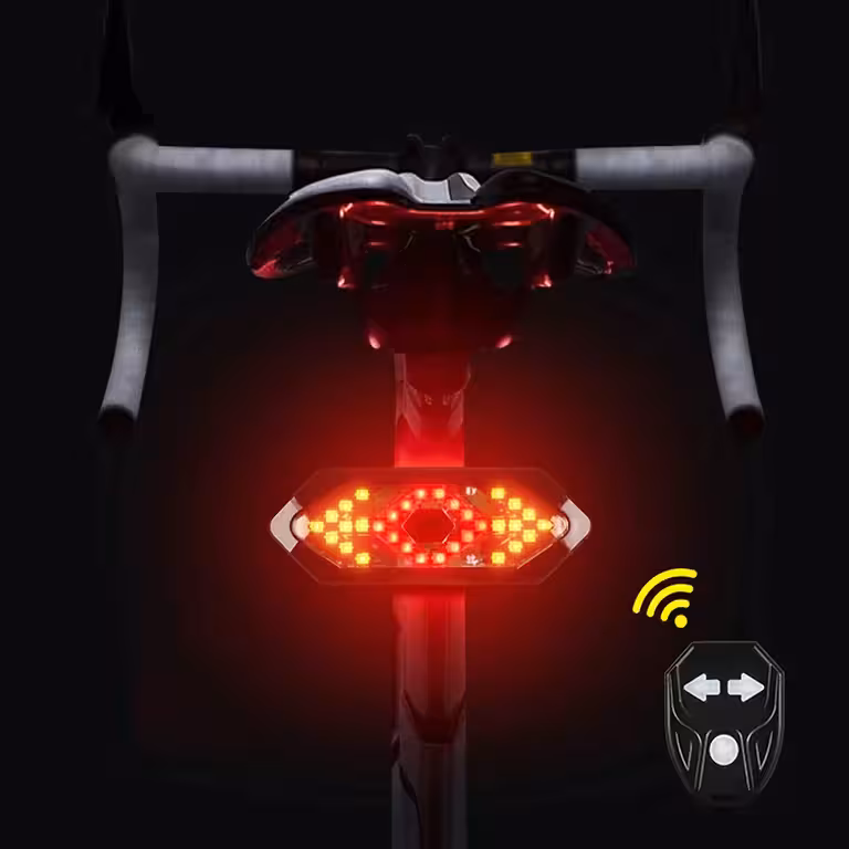 Traadita jalgratta suunatule lamp – LED, vasak/parem signaal, kaugjuhtimispult lenksul