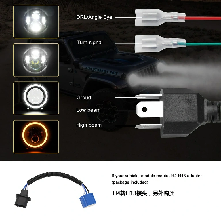 Ümmargune LED-latern Harley FLD, Touring, Softail (1991–2013)