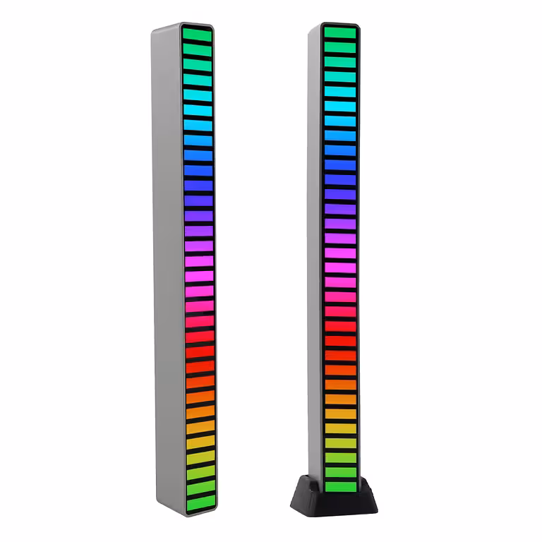LED RGB ribavalgus heliga aktiveeritav – VU meetri efektid, 32 LED, USB-C, efektid