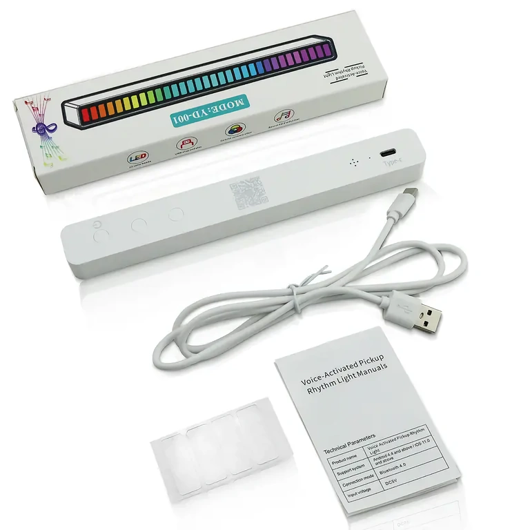 RGB LED-riba koos akuga, mitme valgusrežiimi ja muusikapõhise rütmiga
