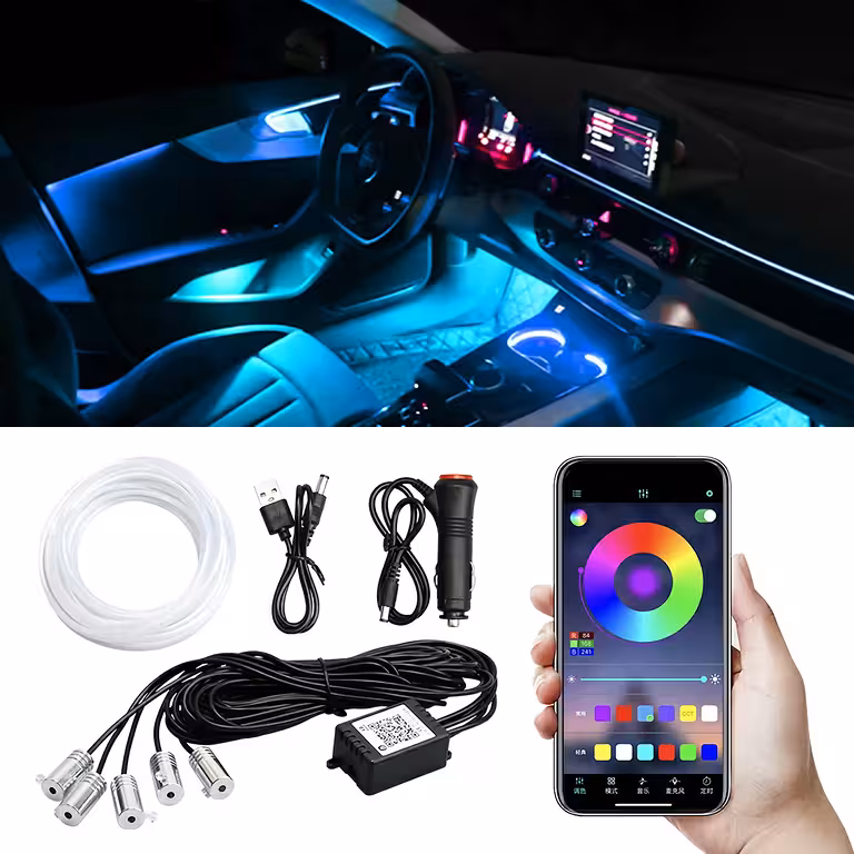 6 m painduv RGB NEON LED – auto interjööri valgustus, rakendusega juhitav