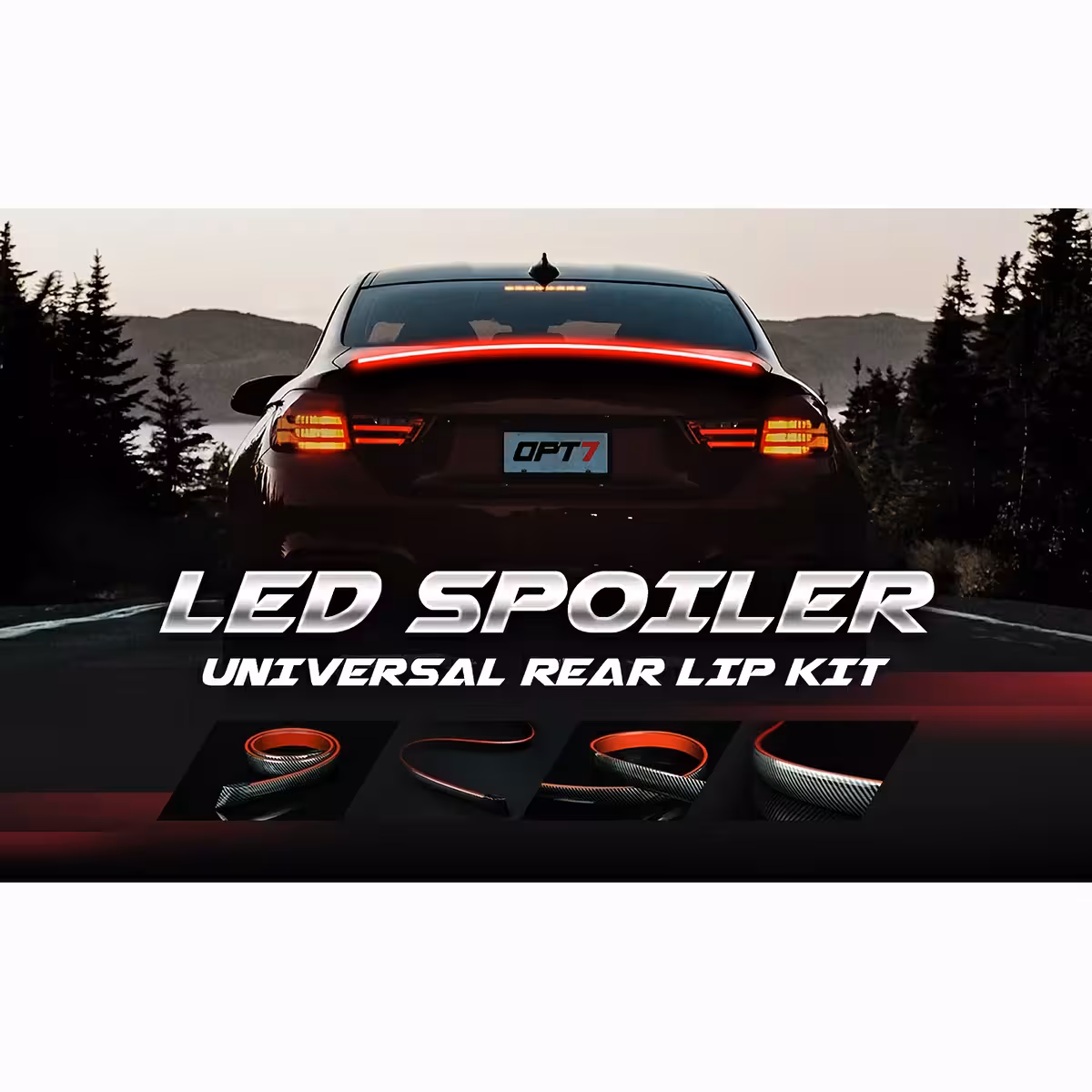 Auto spoiler LED ribaga ja integreeritud piduritulega