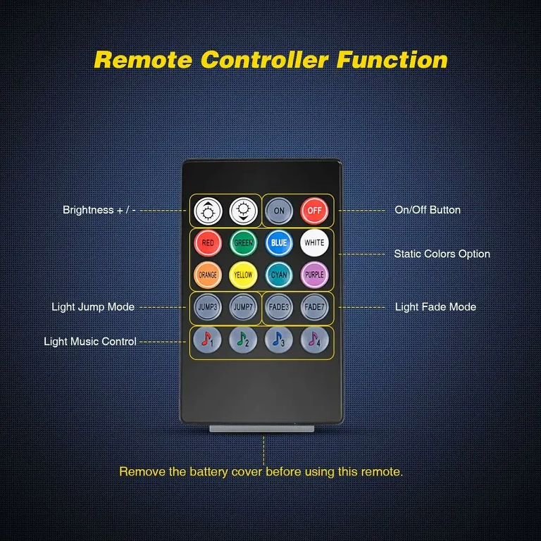Mitmevärviline LED sisekujunduse komplekt kaugjuhtimispuldiga