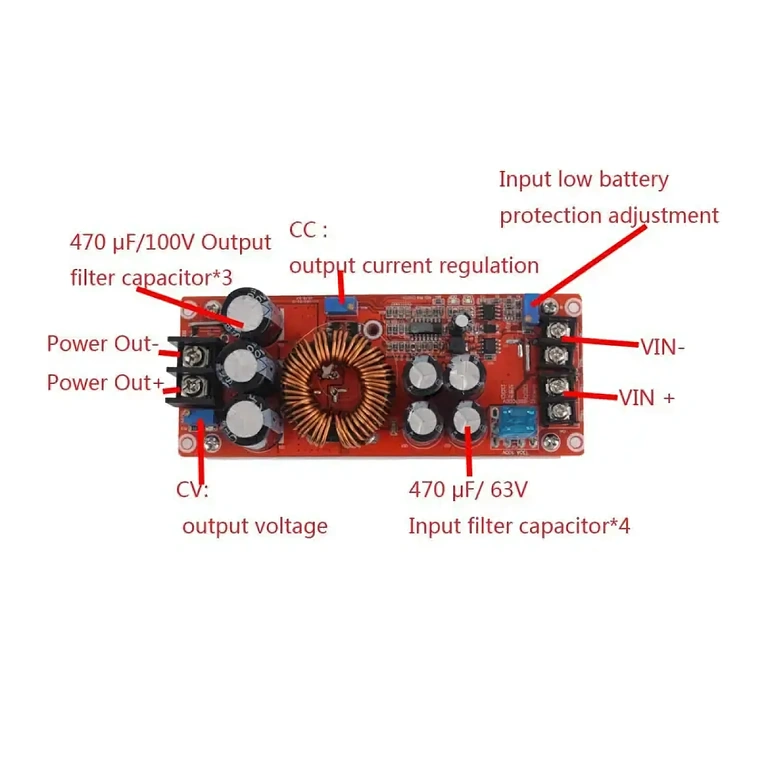 Reguleeritav DC–DC muundur 12–80V Reguleeritav 12–80V muundur DIY ja tööstusprojektide jaoks