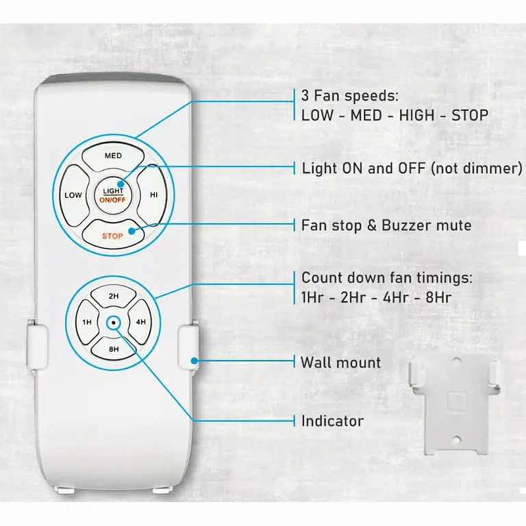 Kaugjuhtimispuldi lähedus nuppude juhtimisega: kiirus, valgus, taimer