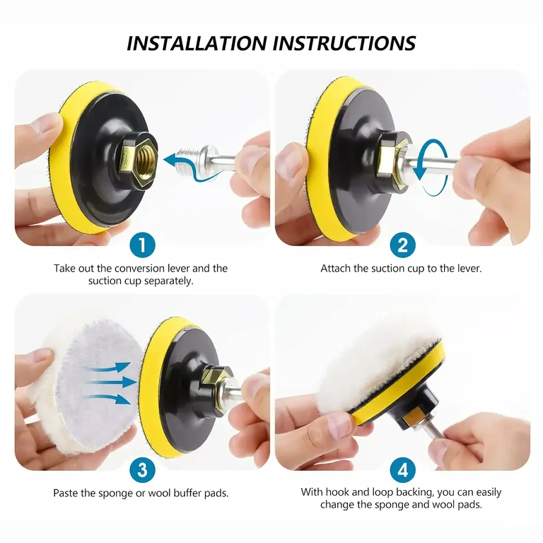 Pilt padjade korrektse paigaldamise kohta puurmasinale adapteriga