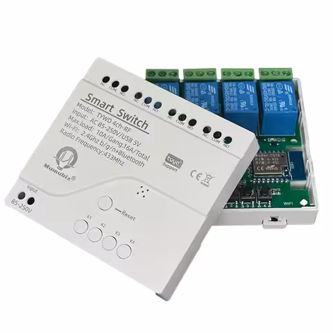 WiFi nutirelee 4-kanaline – Tuya 220V nutikodu lüliti, kaugjuhtimine