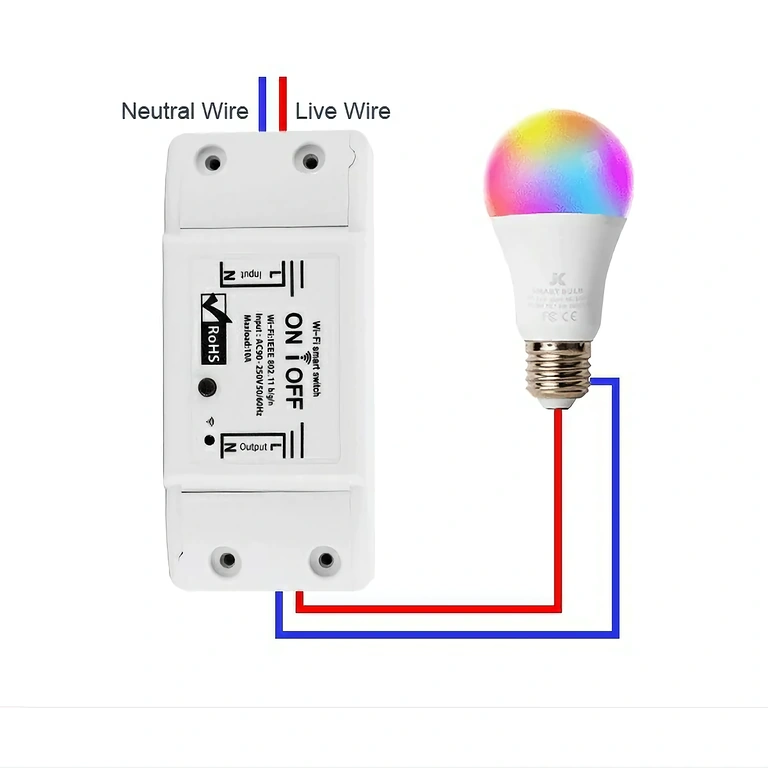 Ühekanalilise nutirelee ühendusskeem ja juhised