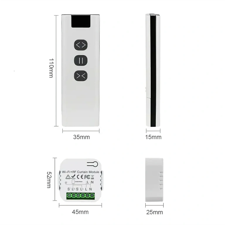 Kõik komplekti komponendid: kontroller, kaugjuhtimispult ja alus