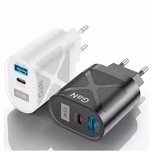 65W GaN USB-C & USB-A telefonide ja tahvelarvutite laadija – Fast Charger PD QC iPhone, Samsung, Android