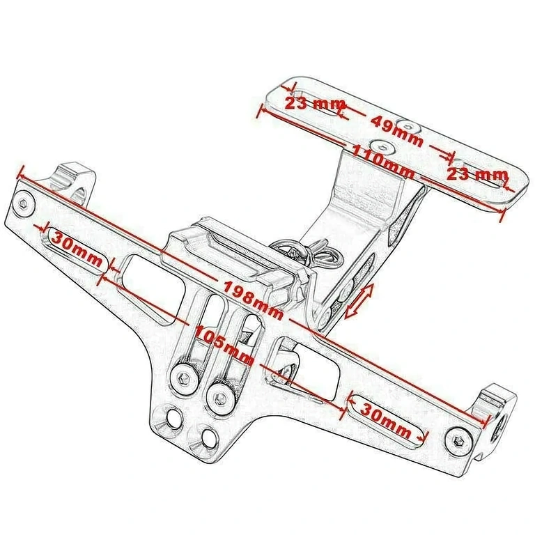 Kompaktne numbriplaadi hoidik sportmootorratastele