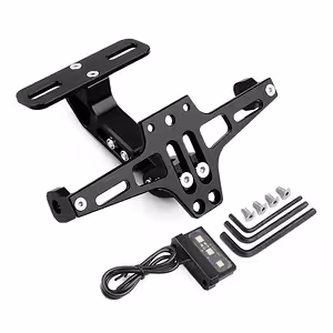 Universaalne sportliku LED-tulega registreerimisnumbri hoidik mootorrattale