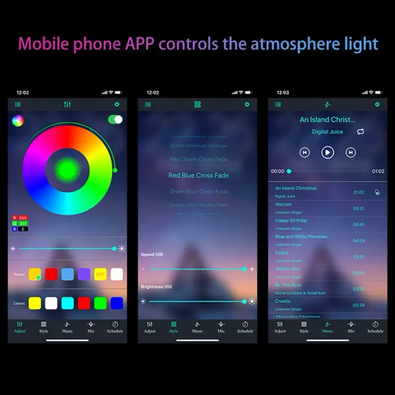 LED-id auto all, süütuvad muusika rütmis