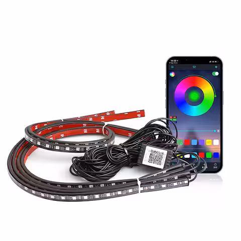 Välisvalgustuse LED RGB auto komplekt – valgusribad auto alla