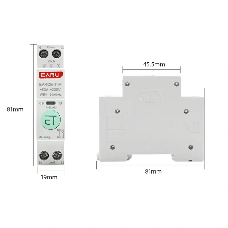 Elektriarvesti turvakorgiga Külgvaade elektriloendurist, kaitsega klemmi ühendustele