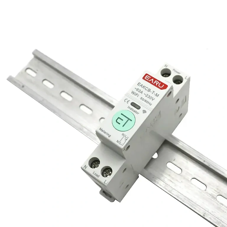 Paigaldus DIN-liistule WiFi elektriloendur paigaldatud DIN-raamile elektripaneelis