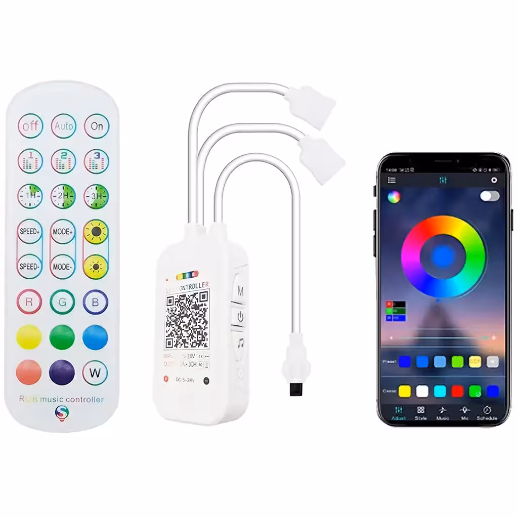 LED RGB riba kontroller Smart WiFi Tuya – kaugjuhtimine, dimmer, muusikakontroll