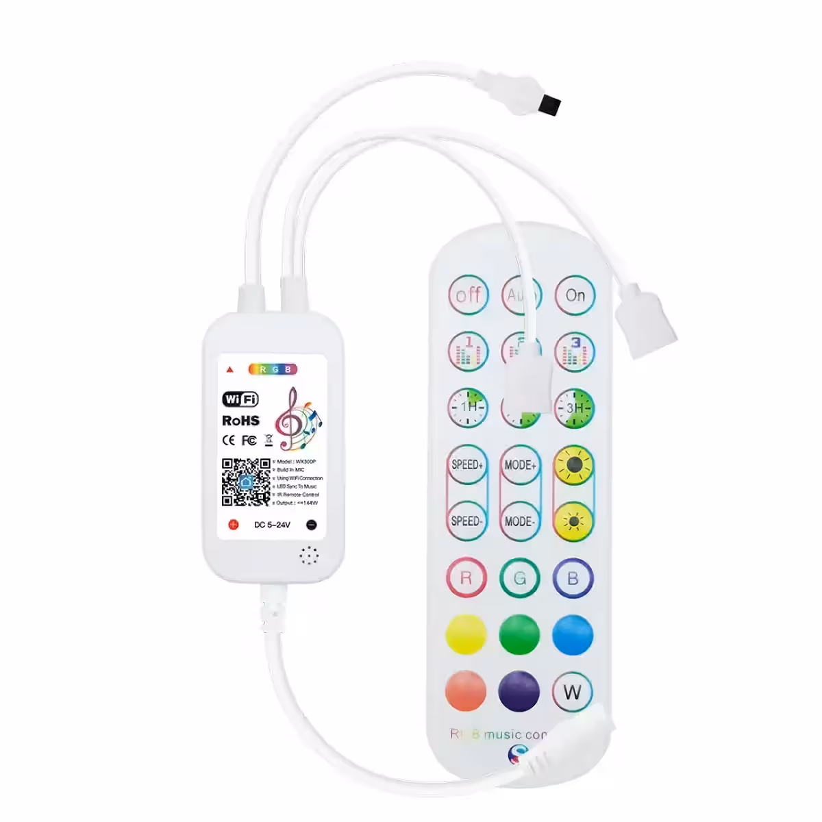 Täielik juhtimine rakenduse ja kaugjuhtimispuldiga kohandatud valgustuseks