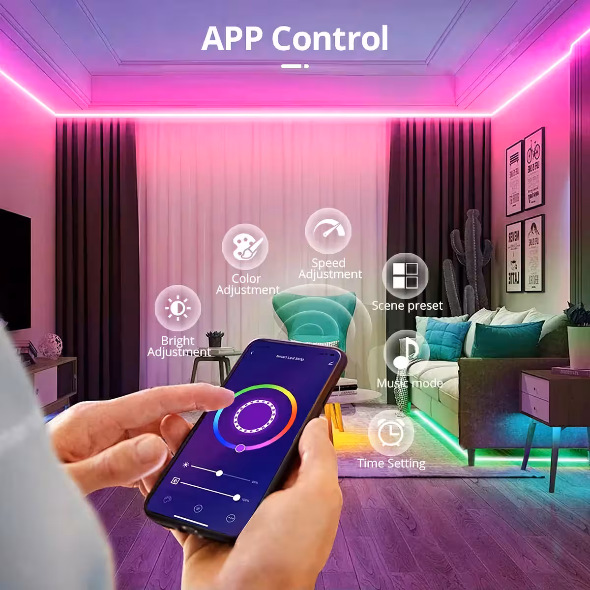 LED riba kontroller muusikaga sünkroniseerimiseks, ideaalne pidudele