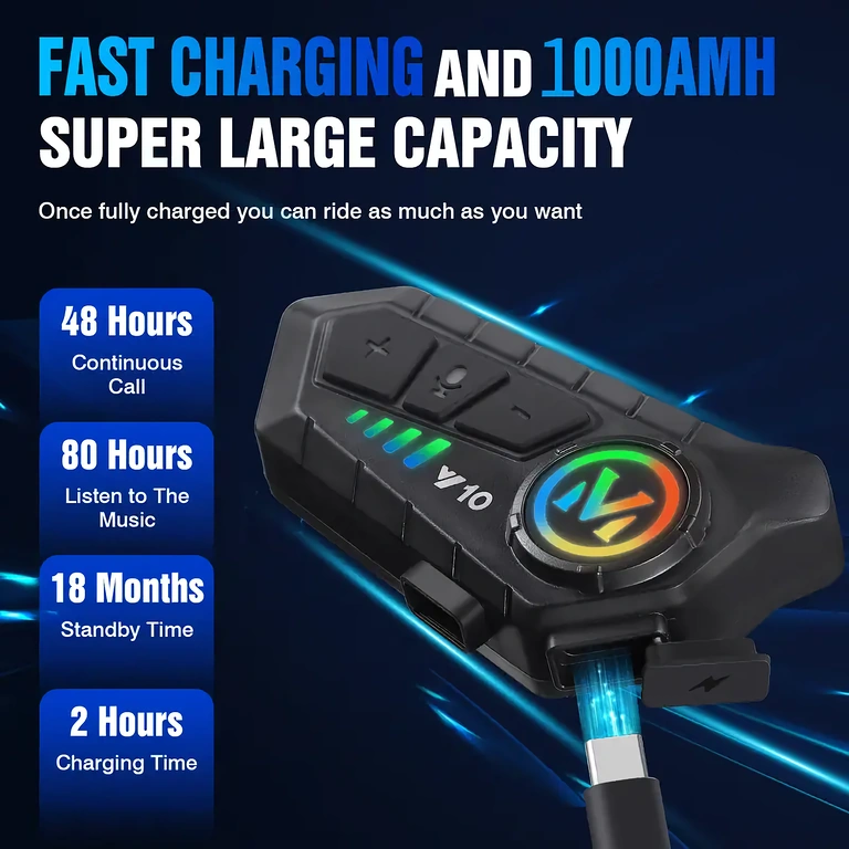 Moto interkom süsteem kuni 32-tunnise tööajaga