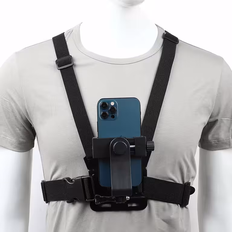 Rinnarihmaga telefon ja Gopro kaamera kinnitustugi – reguleeritav chest mount süsteem